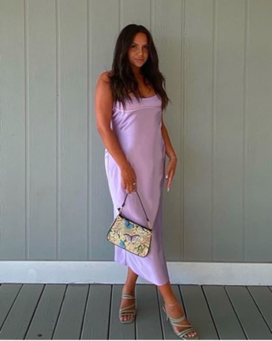 Lilac Satin Dress - Image 2