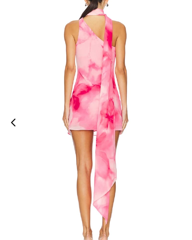 Vibrant Tie-Dye Halter Mini Dress - Image 3