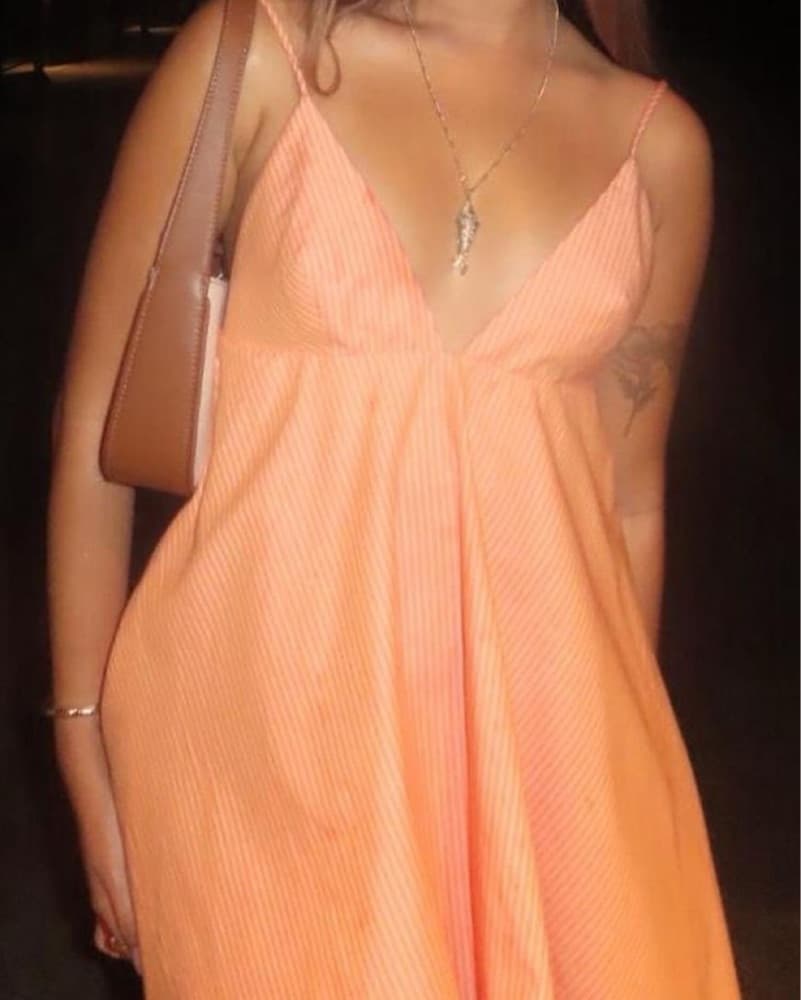 Zara Babydoll Orange Dress - Image 1