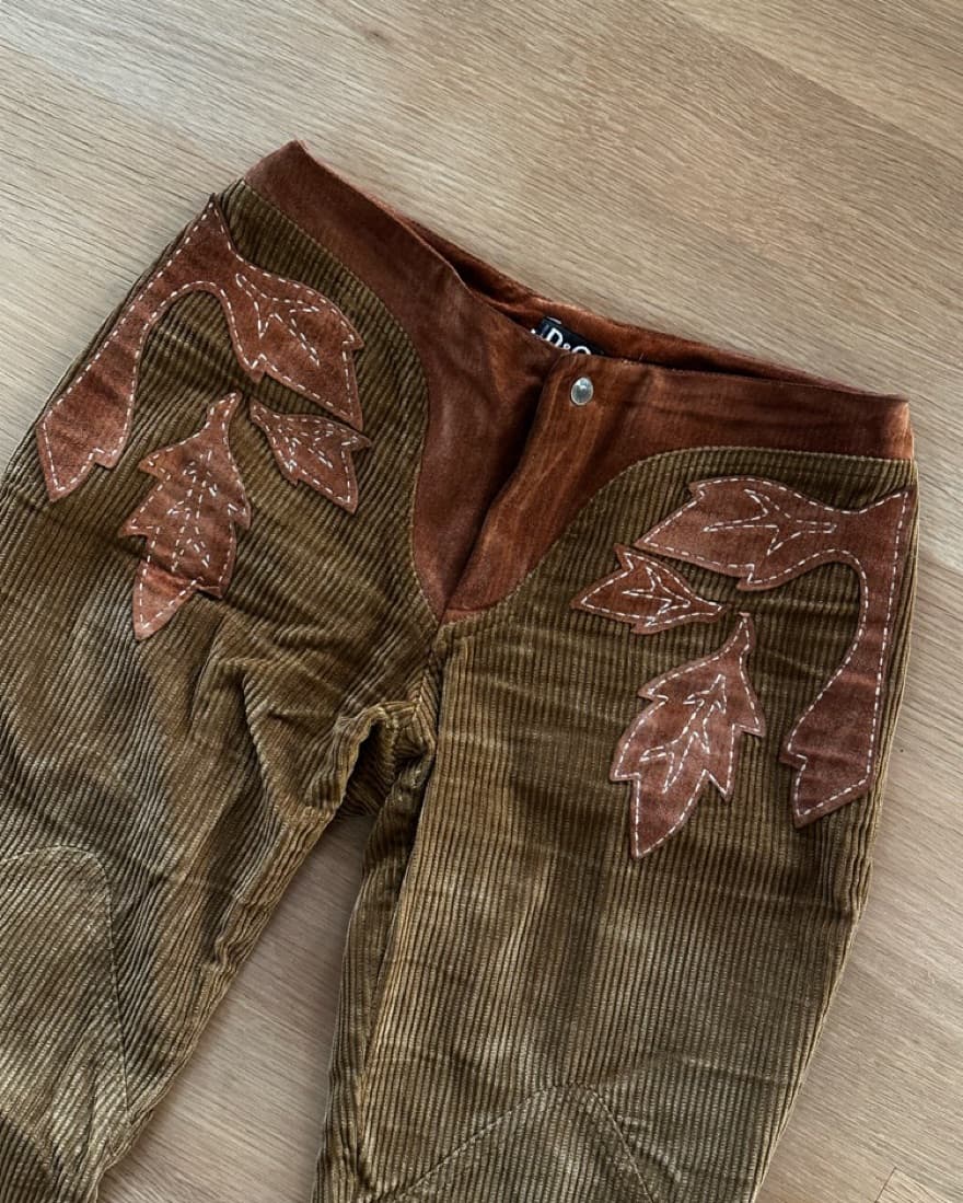 D & G Y2k Suede Cord Western Flare Pants - Image 3