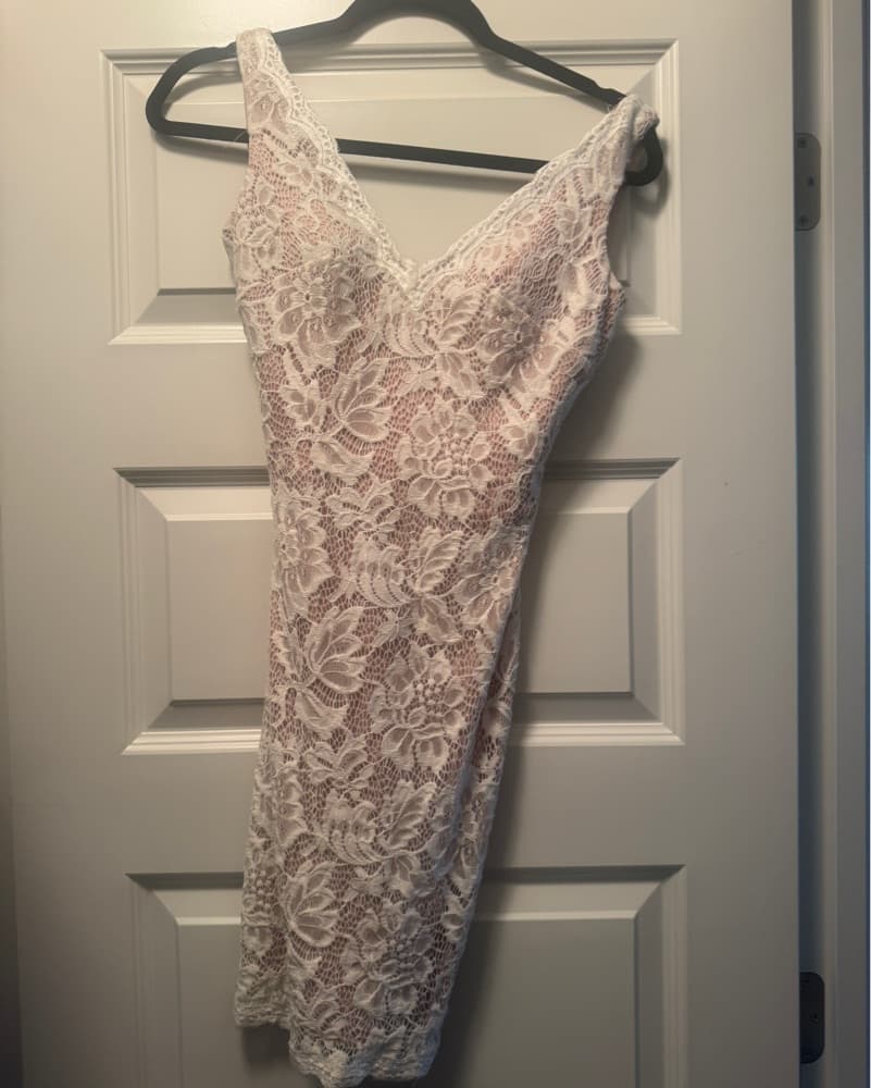 Jovani JVN White Lace Mini Dress  - Image 2