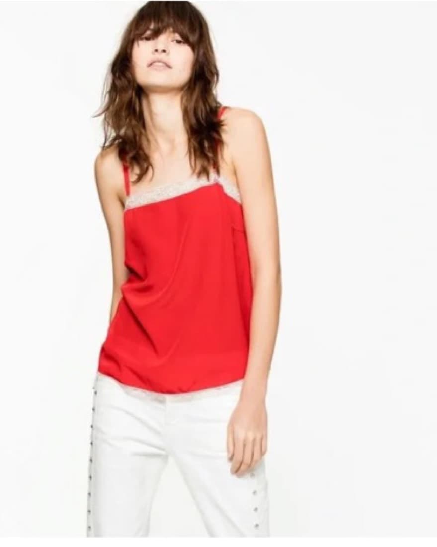 Zadig & Voltaire: Carmen Red Lace Top - Image 3
