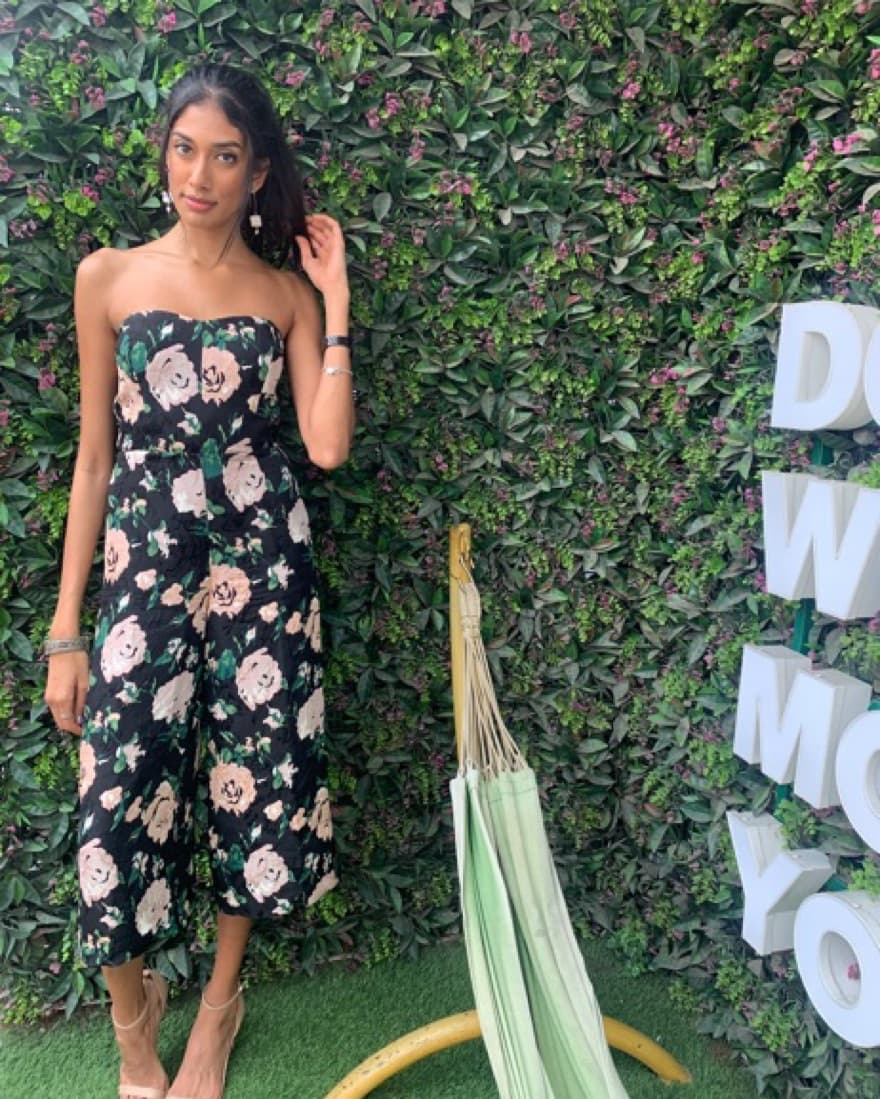 Club Monaco Floral Strapless Jumpsuit - Image 1