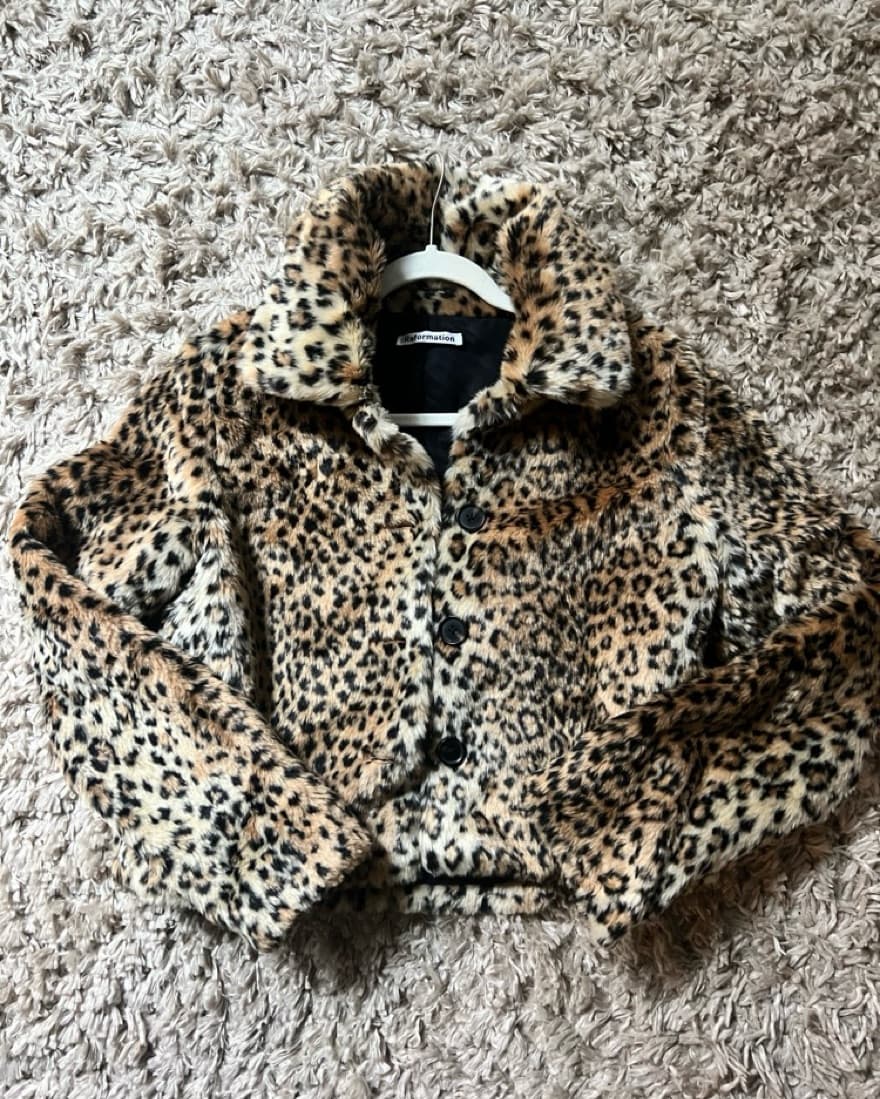 New Reformation Faux Fur Leopard Jacket - Image 2
