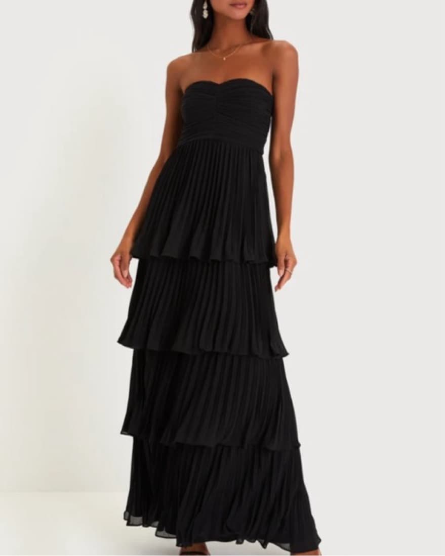 Lulus Black Strapless Dress - Image 1
