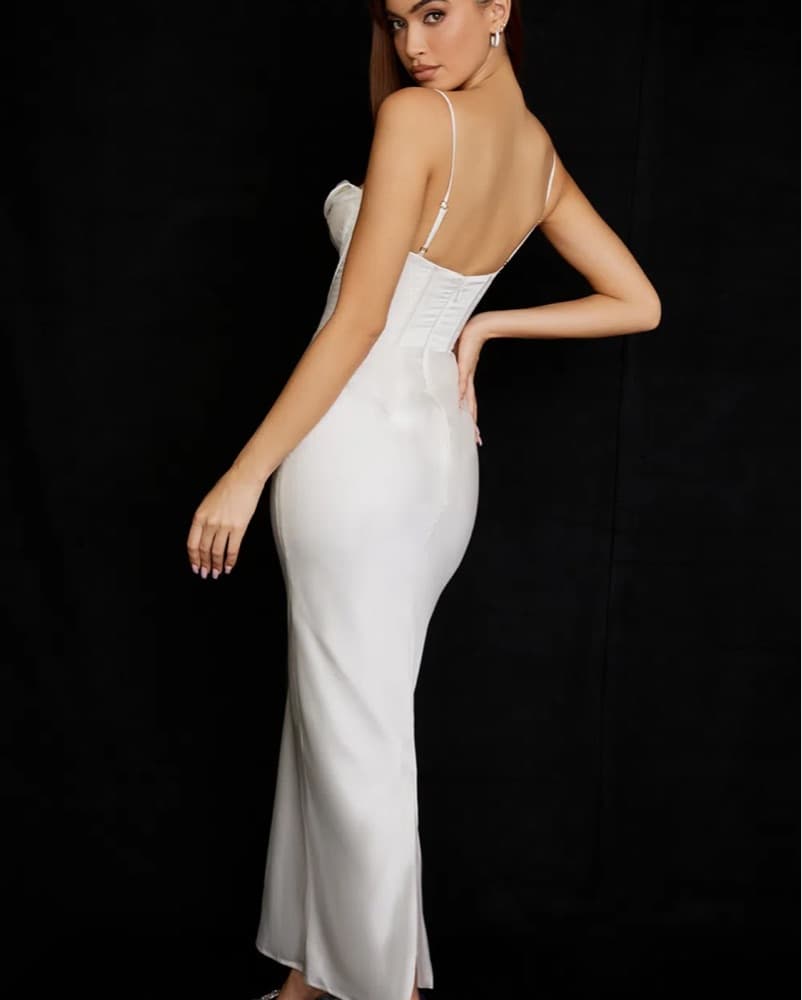 House Of CB White Corset Maxi Dress S - Image 3