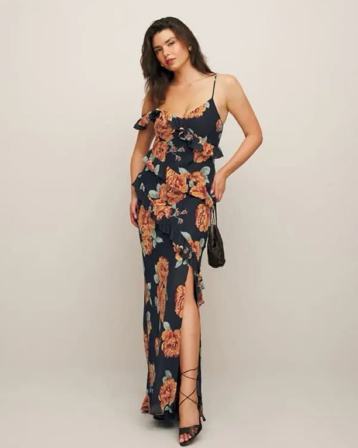 Reformation Floral Ruffle Dress - Image 1