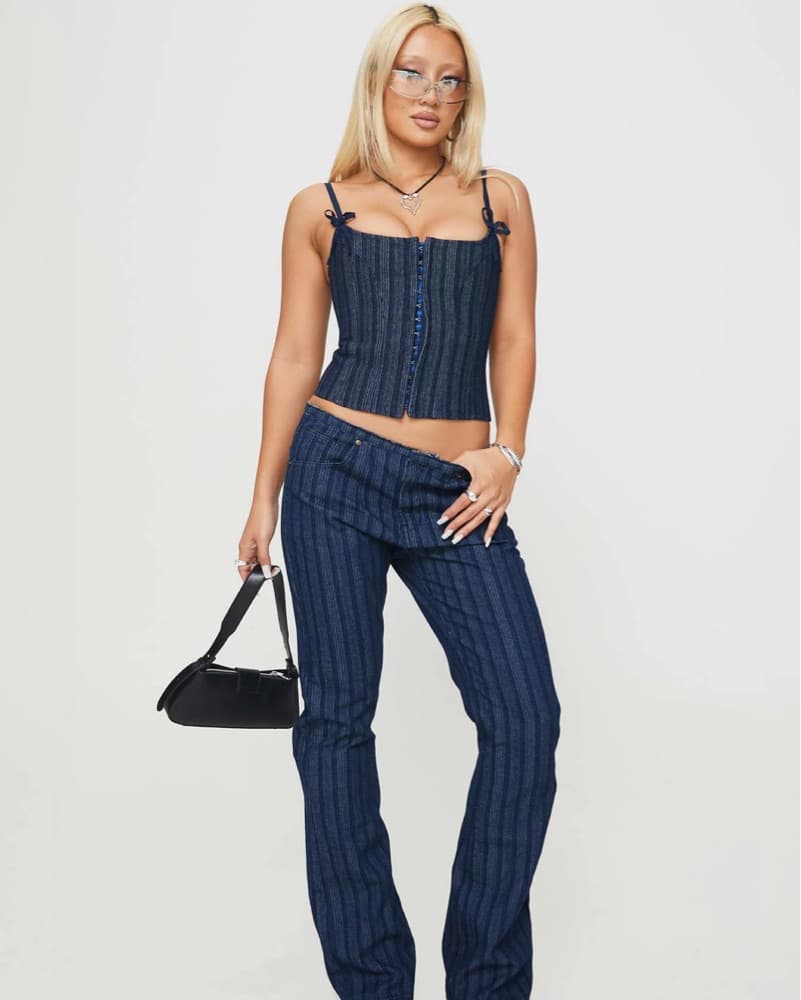 Striking Denim Cami and Pant Set - Image 2