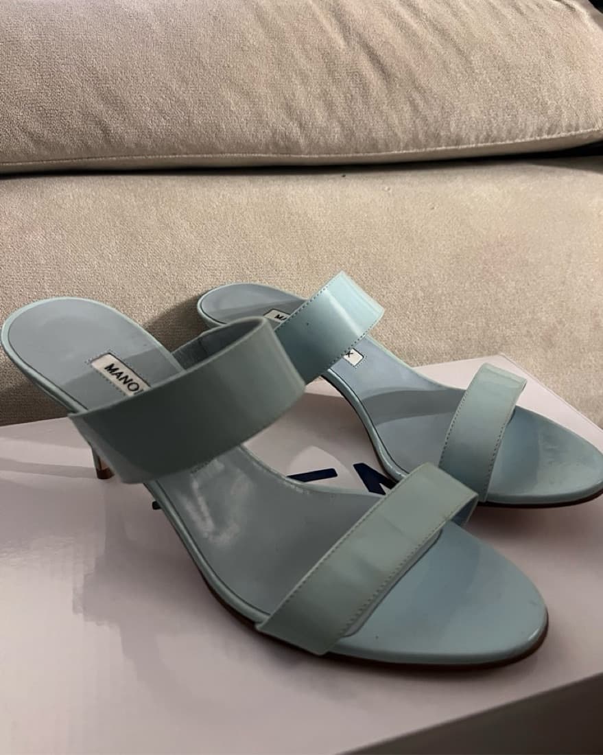 Light Blue Manolo Blahnik Heels - Image 1