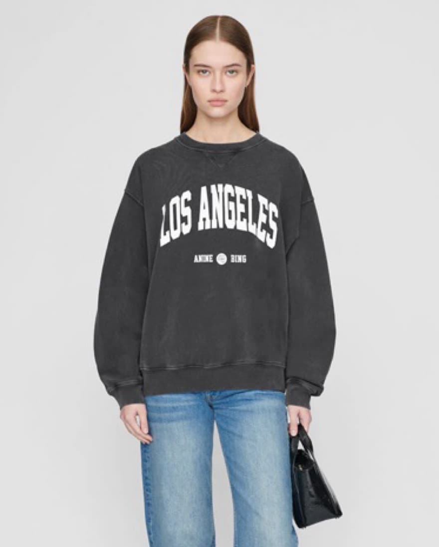 Anine Bing Washed Black LA Sweatshirt - Image 2