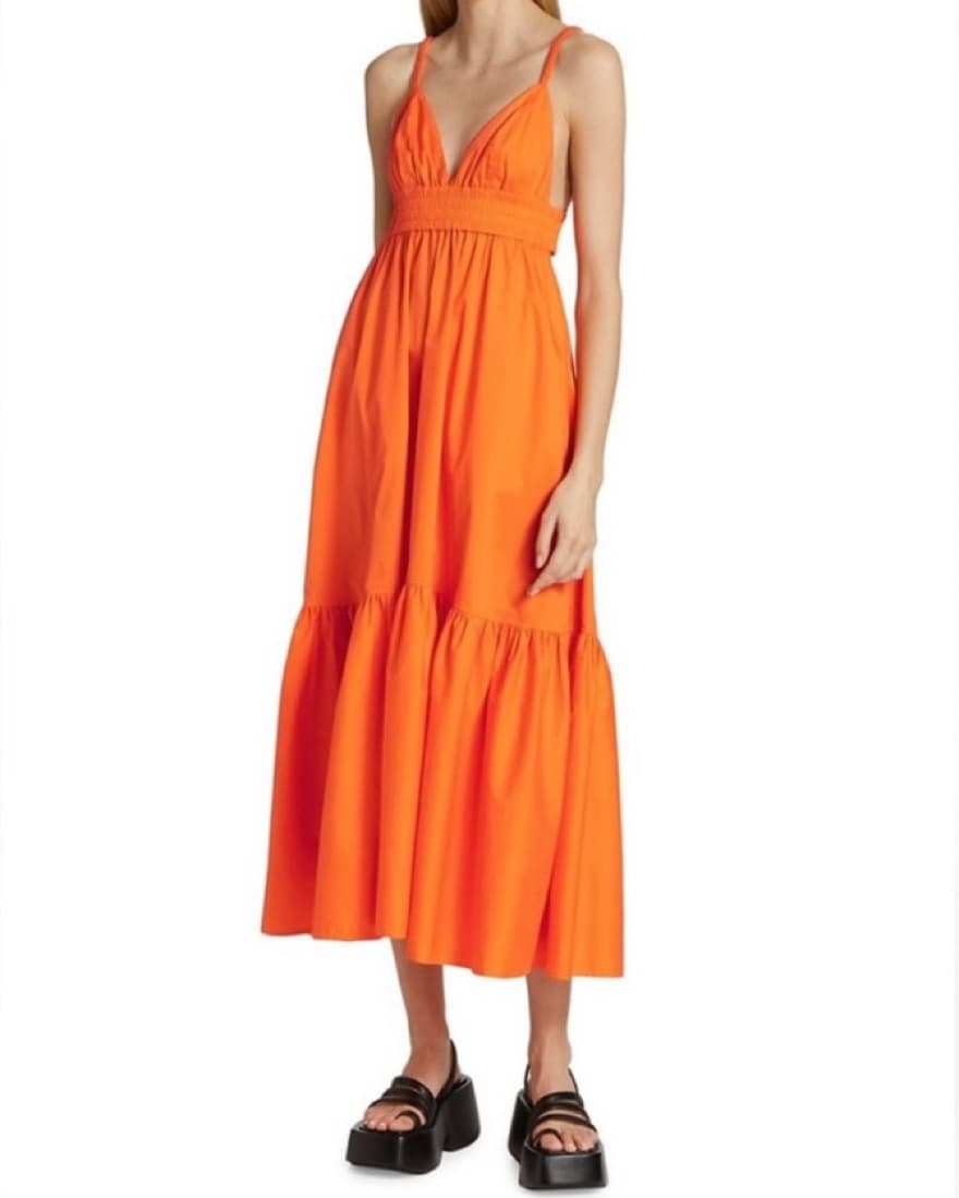 ALC Orange Midi Dress - Image 1