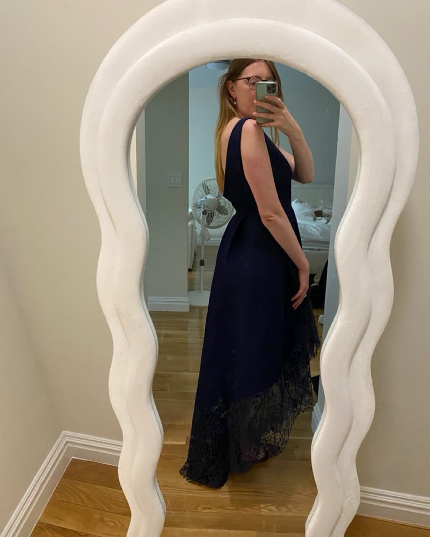 High Low Lace Trim Gown - Image 6