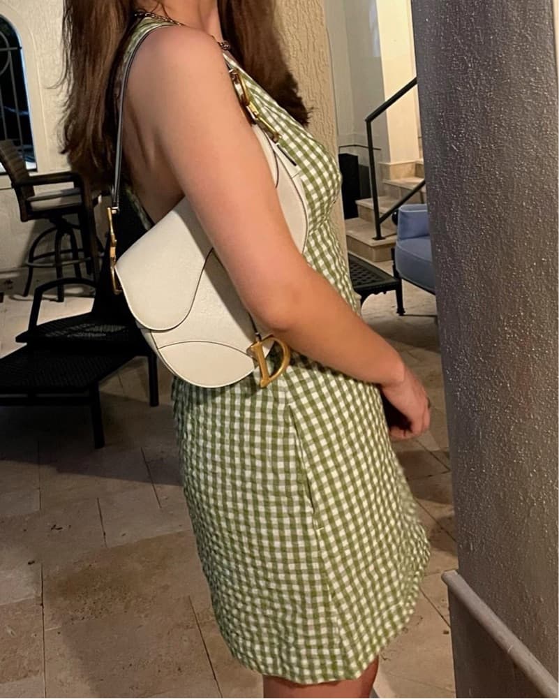 Free People Green Gingham Mini Dress - Image 2