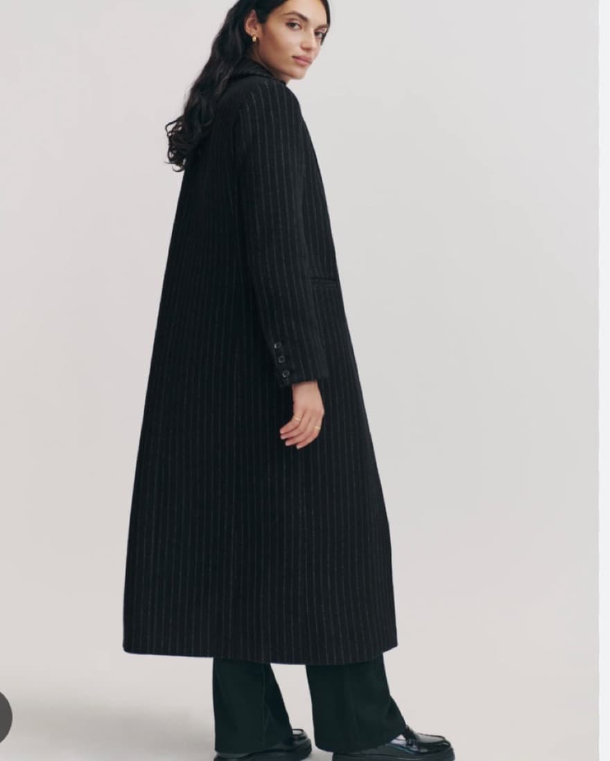 Reformation wayne coat pinstripe black - Image 3