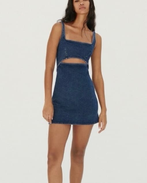 Zara Denim Cut Out Mini Dress - Image 1