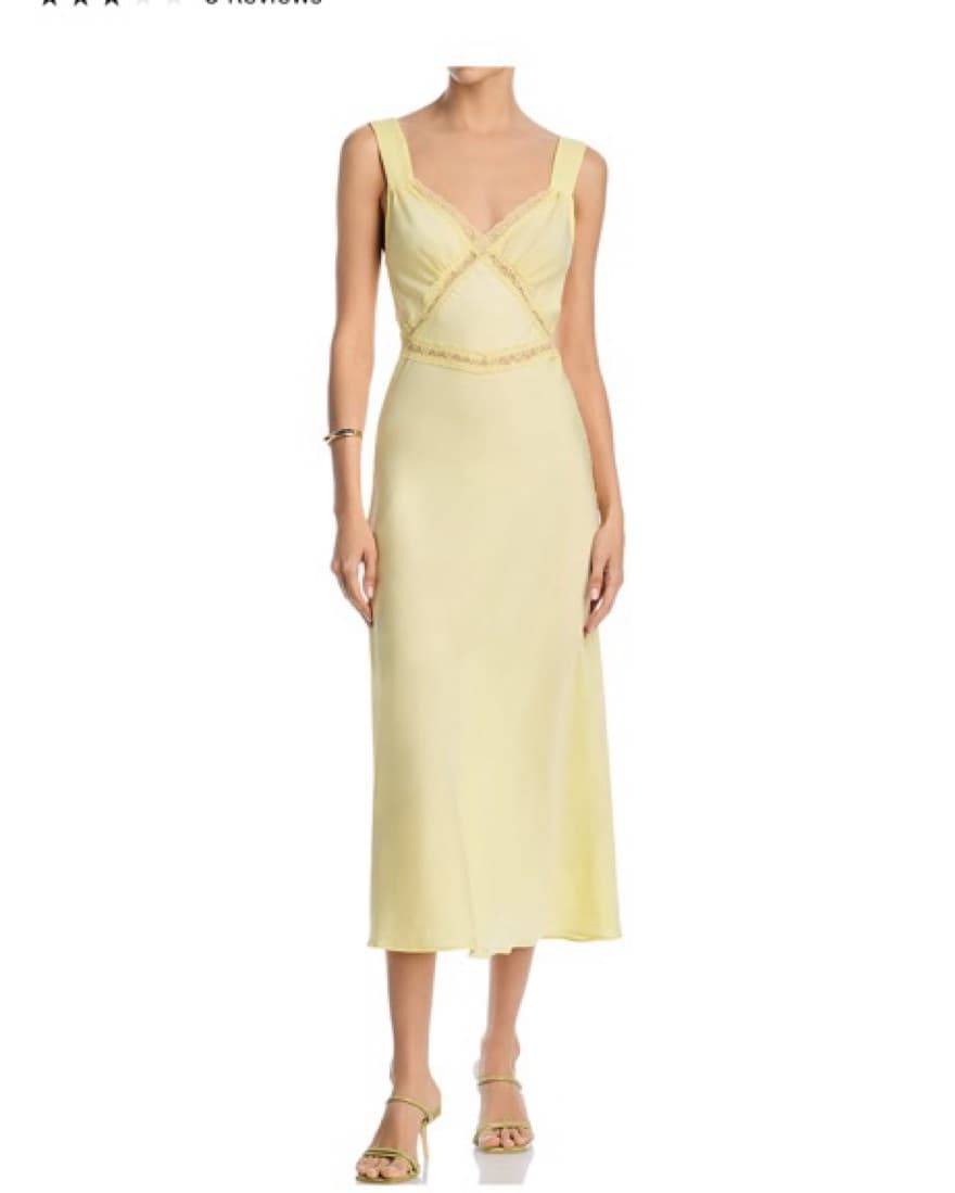 Bardot Pale Yellow Slip Dress - Image 1