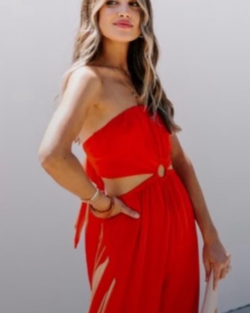 Vici All Dolled Up Red Jumpsuit - Image 2