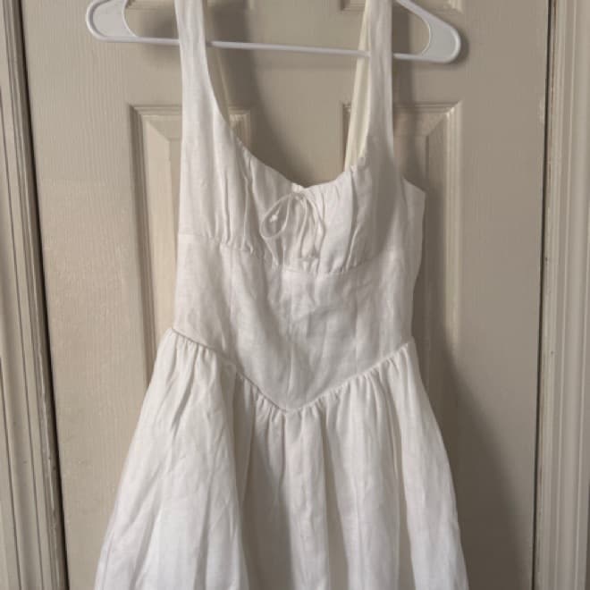 Reformation Daria Linen Dress in white - Image 5