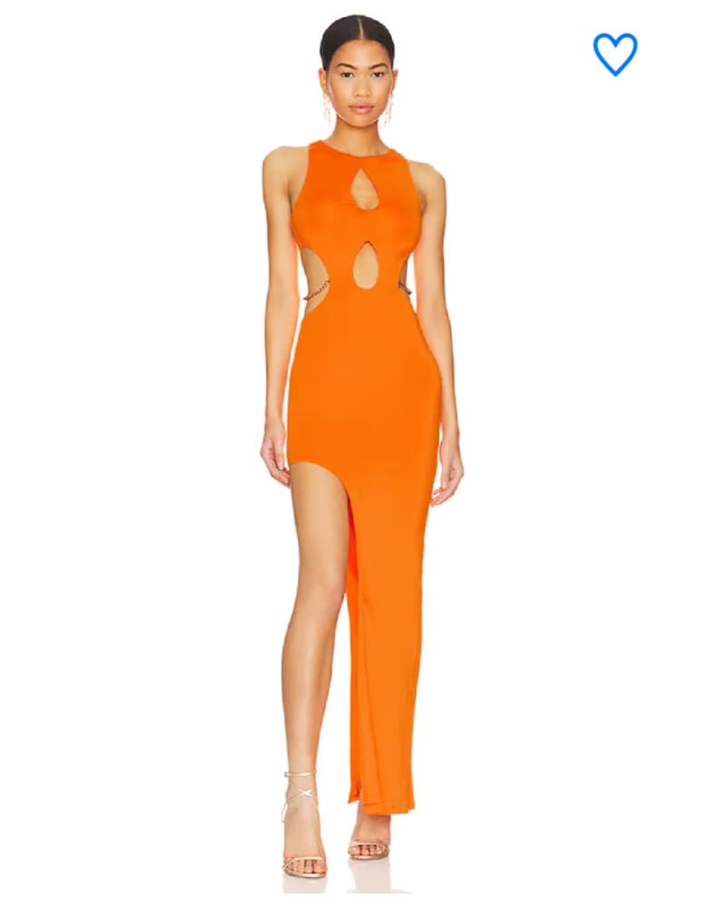 Superdown Cut Out Orange Dress - Image 1