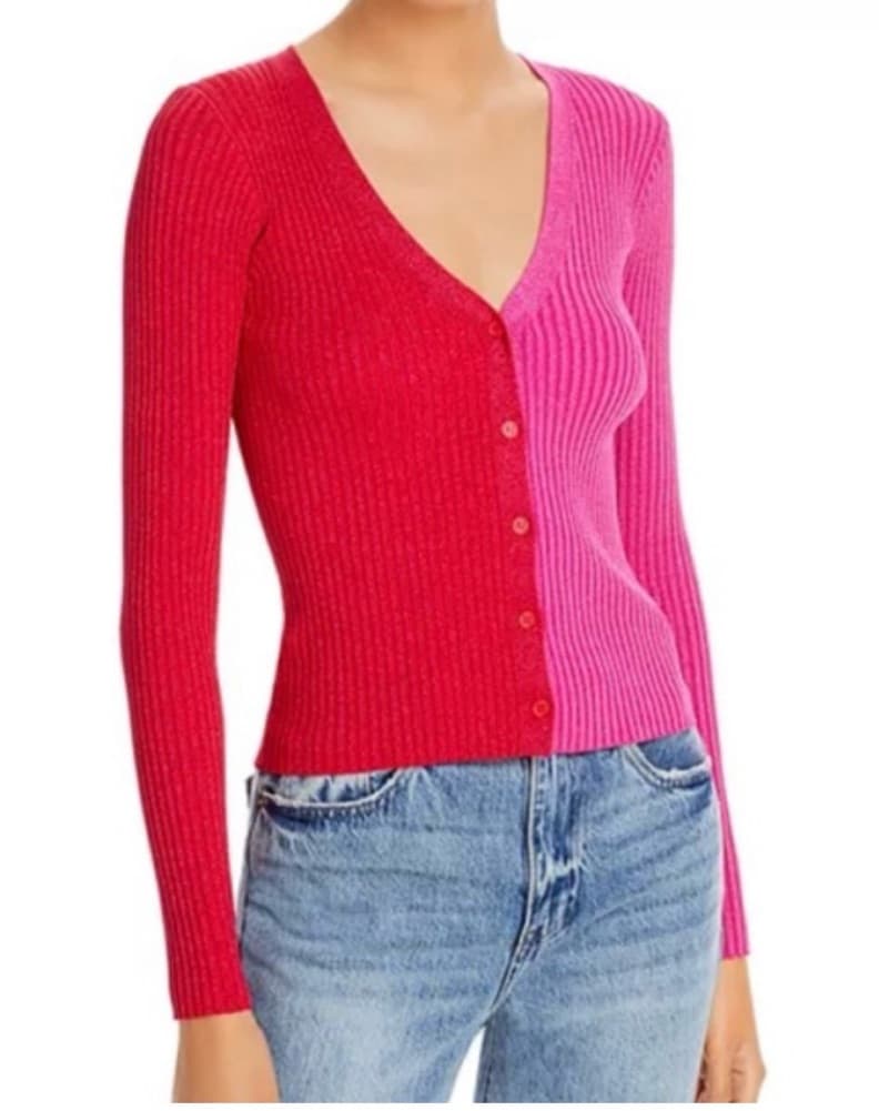 Staud Cargo Metallic Ribbed Sweater - Image 1
