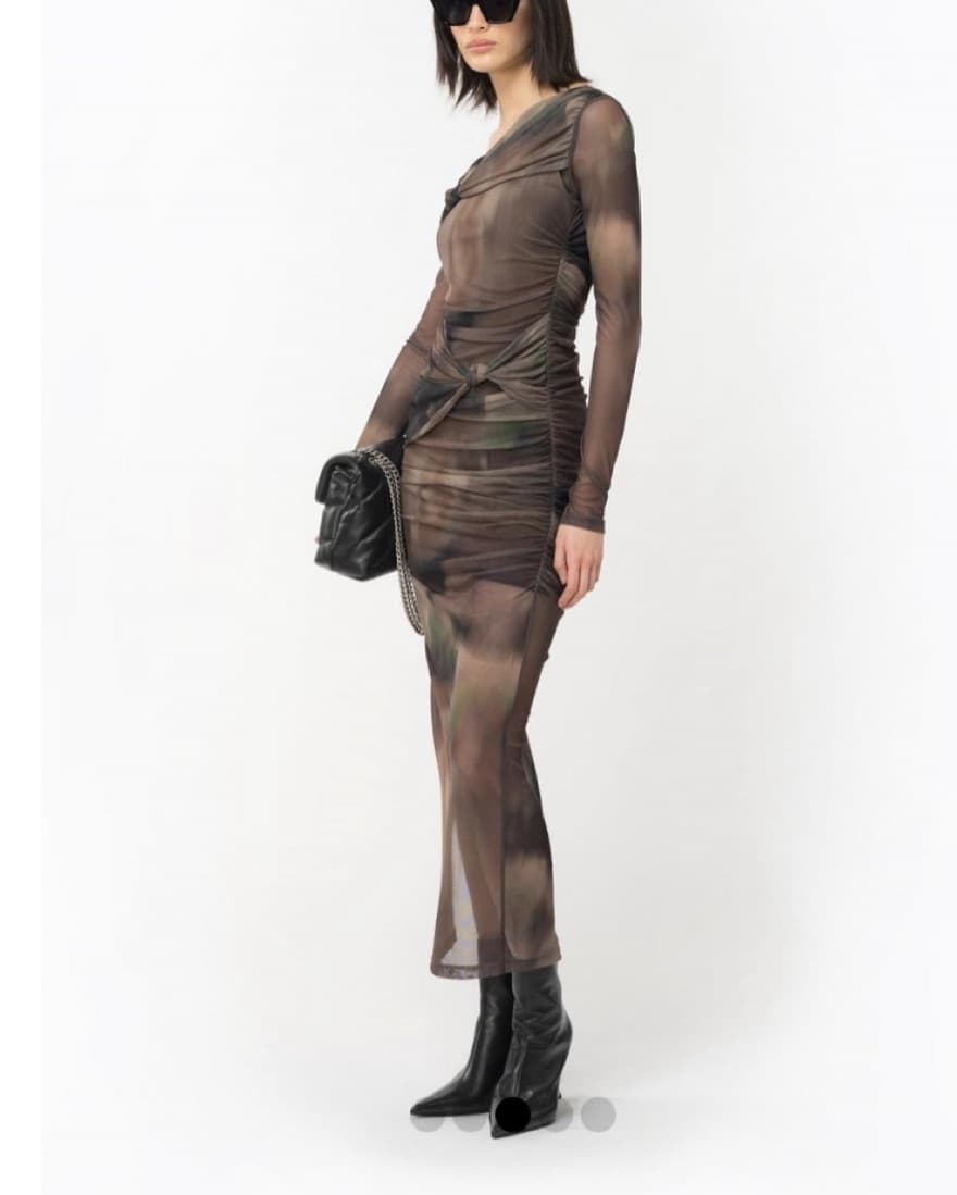 Pinko Long Tie-Dye Tulle Dress - Image 3