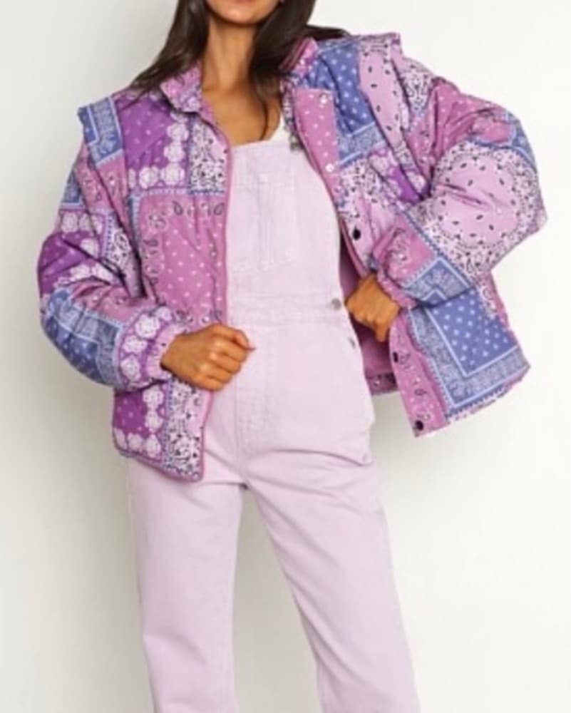 Pistola Purple Bandana Print Puffer - Image 3
