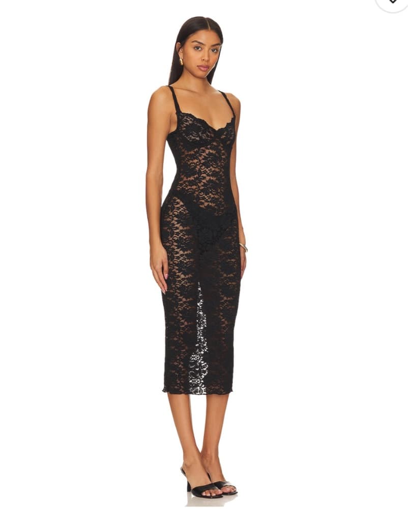 Sexy Black Lace Sheer Dress  - Image 3