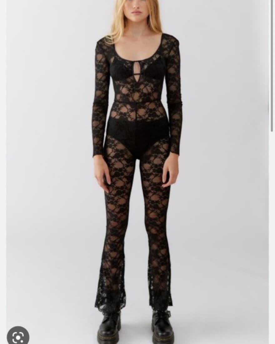 UO Sheer Lace Jumpsuit - Image 1