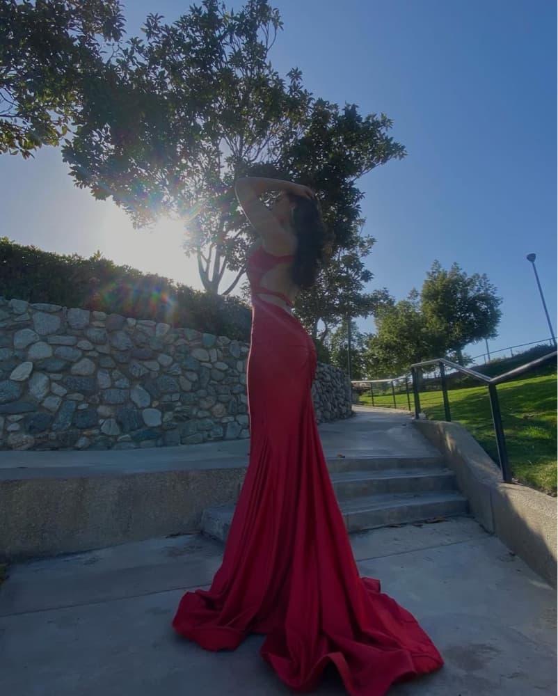 Elegant Red Mermaid Gown - Image 4