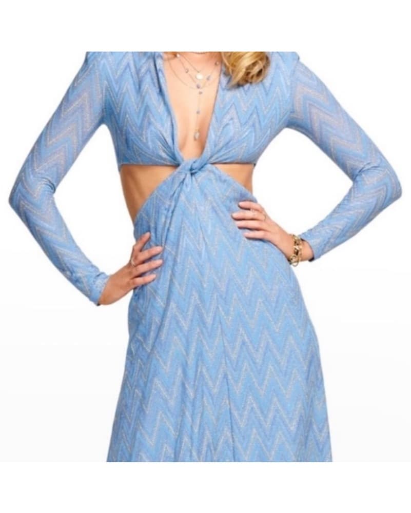 Chic Chevron Cutout Maxi Dress - Image 4