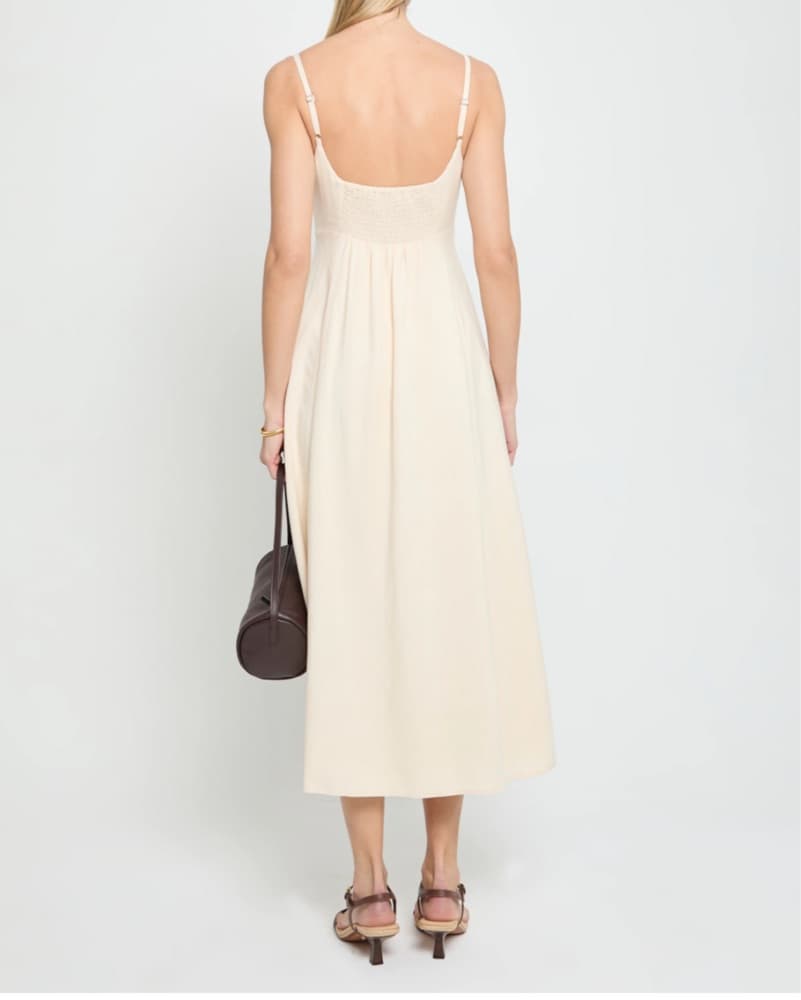 Off White Linen Dress - Image 3