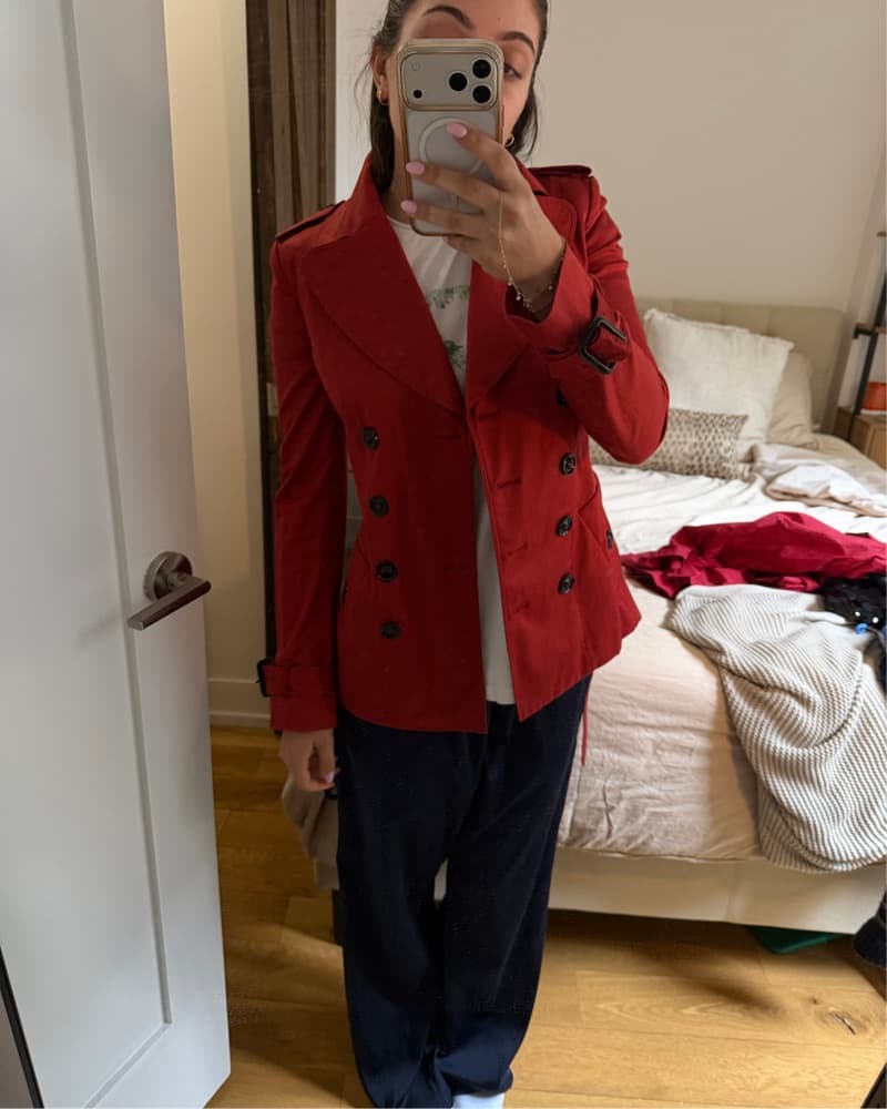 Red Burberry Trench - Image 2