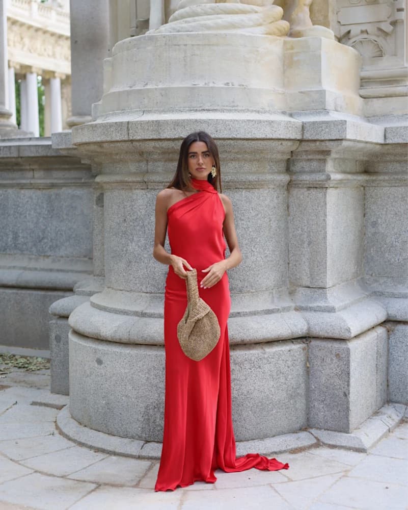 Kaoa Red Low Back Dress W Cape - Image 6
