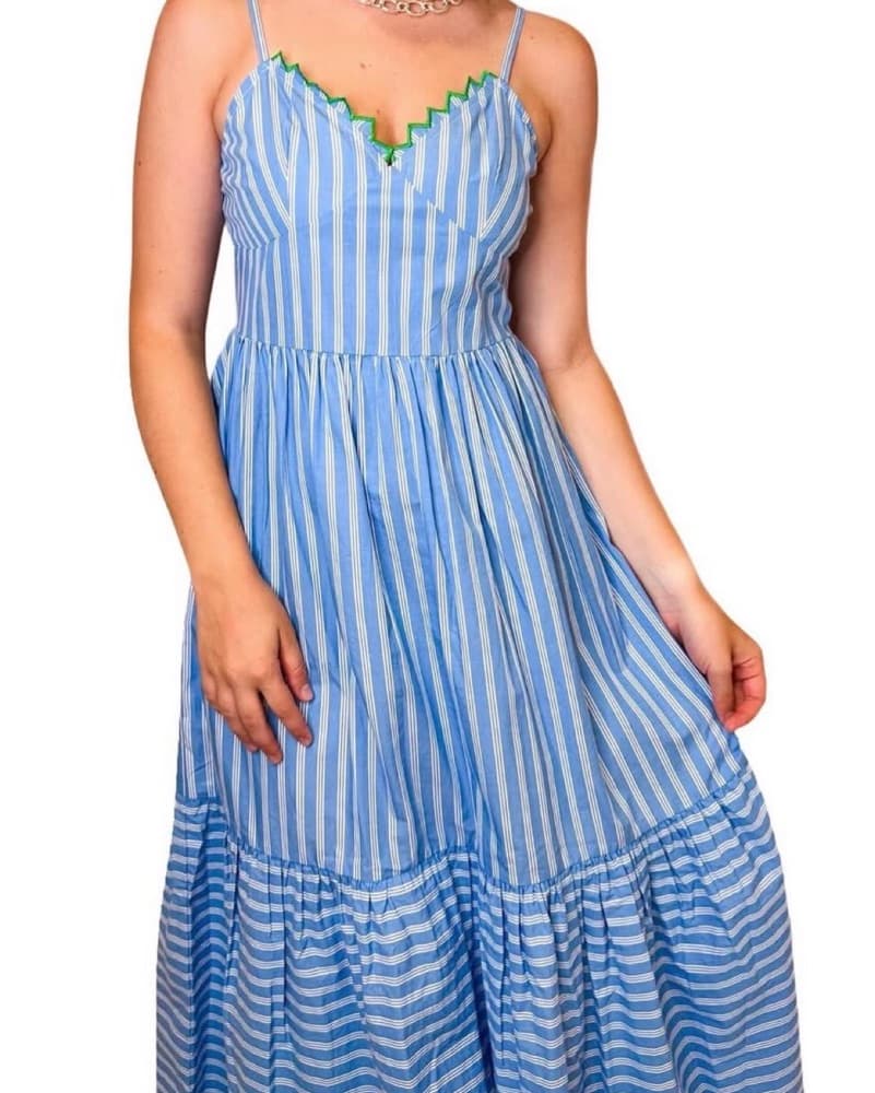 Anna Cate Blue Striped Maxi - Image 1