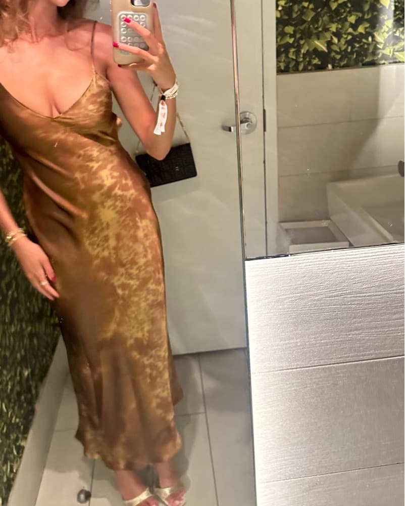 Gold And Brown Long Dress - Image 1