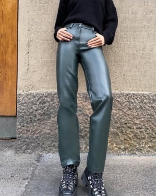 Wilfred Melina Leather Pant Green - Image 2