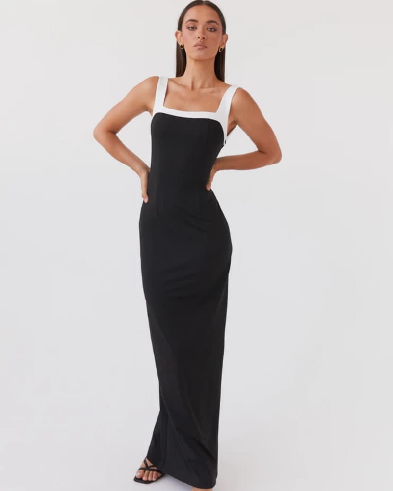 Peppermayo Maxi Dress - Black/White - Image 1