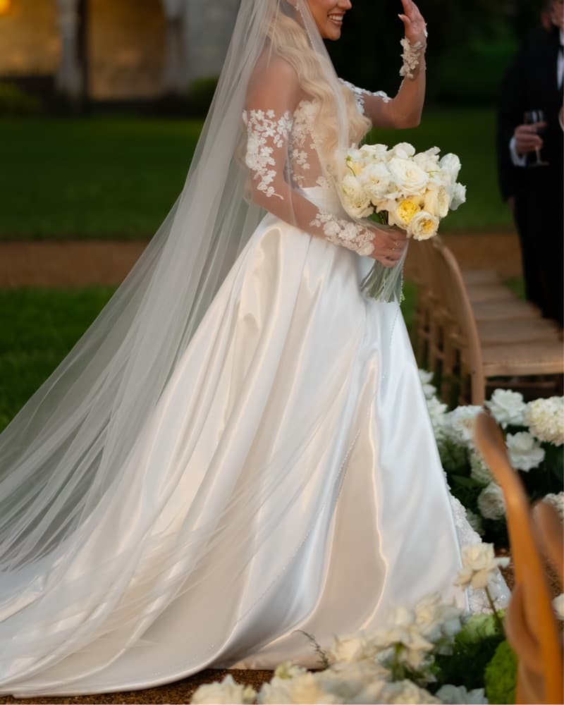 Galia Lahav Luna Silk Bridal Overskirt - Image 4