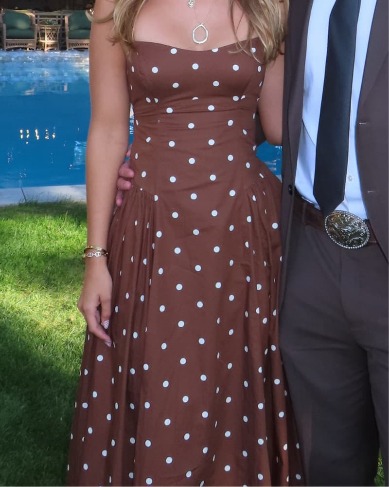 Polka Dot Drop Waist Dress - Image 1