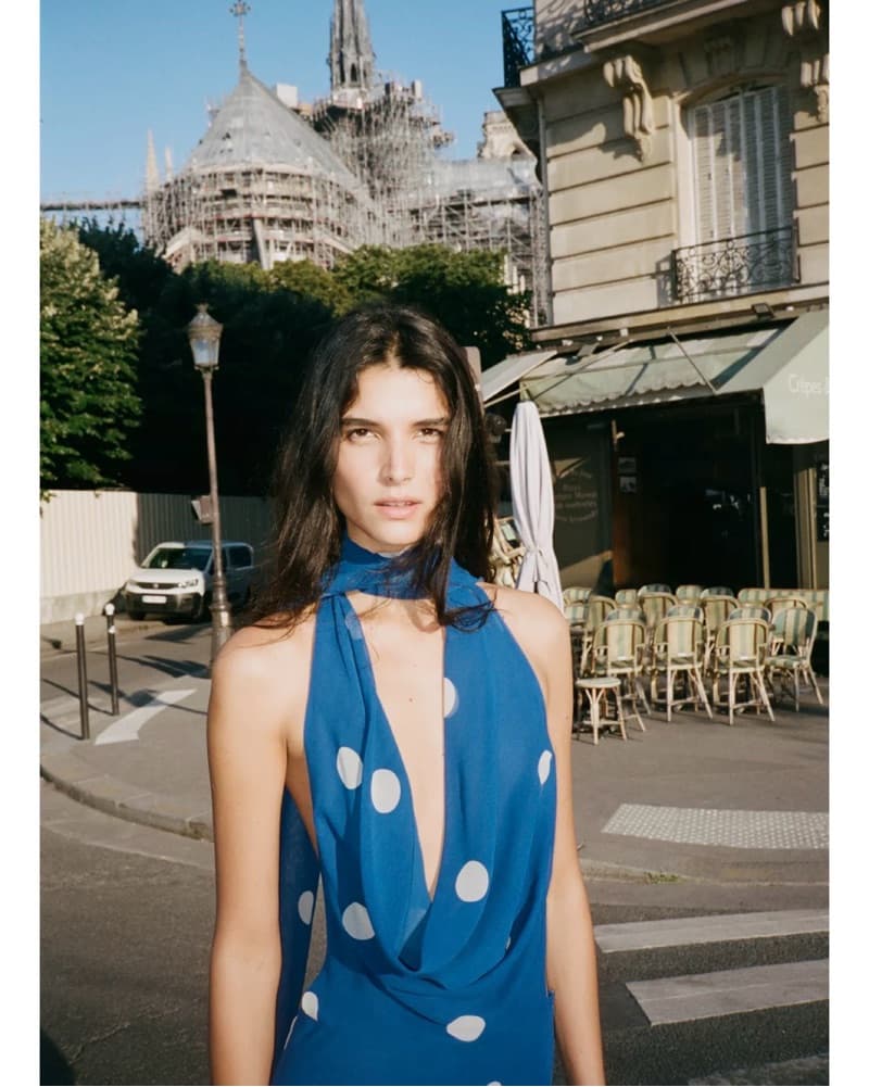 Blue Long Polka Dot Dress - Image 2
