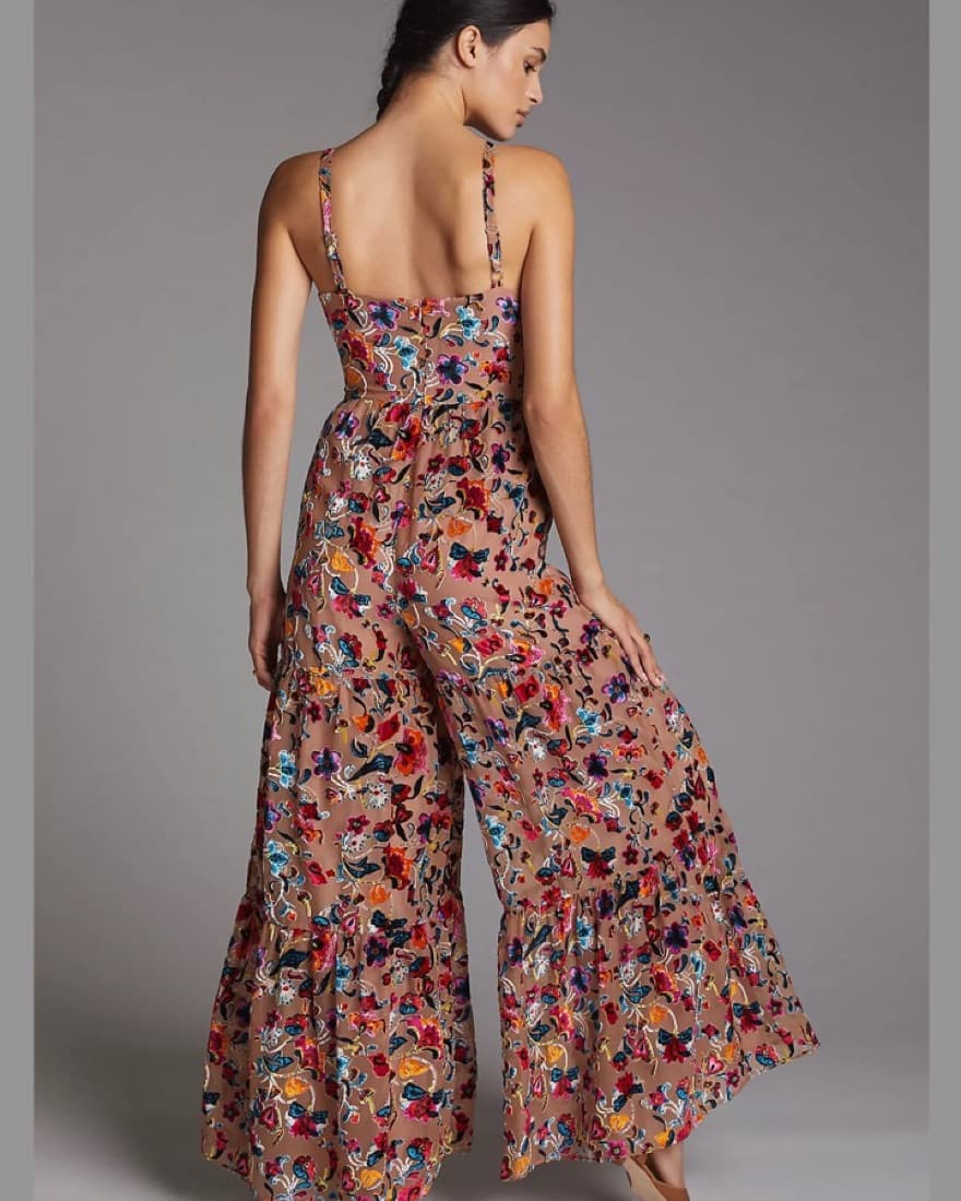 Hutch Velvet Floral Jumpsuit Flare - Image 2