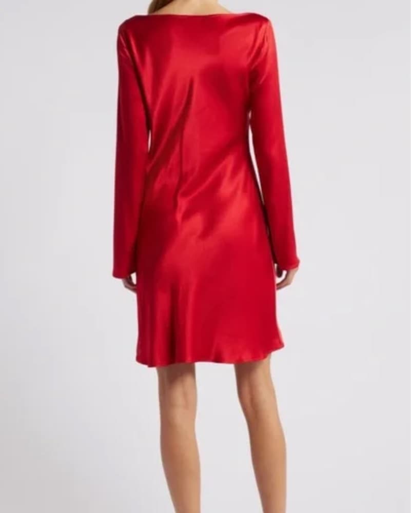 Rails Red Satin Mini Dress - Image 3