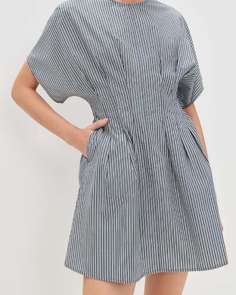 Maddie Stripe Poplin Mini Dress - Image 3