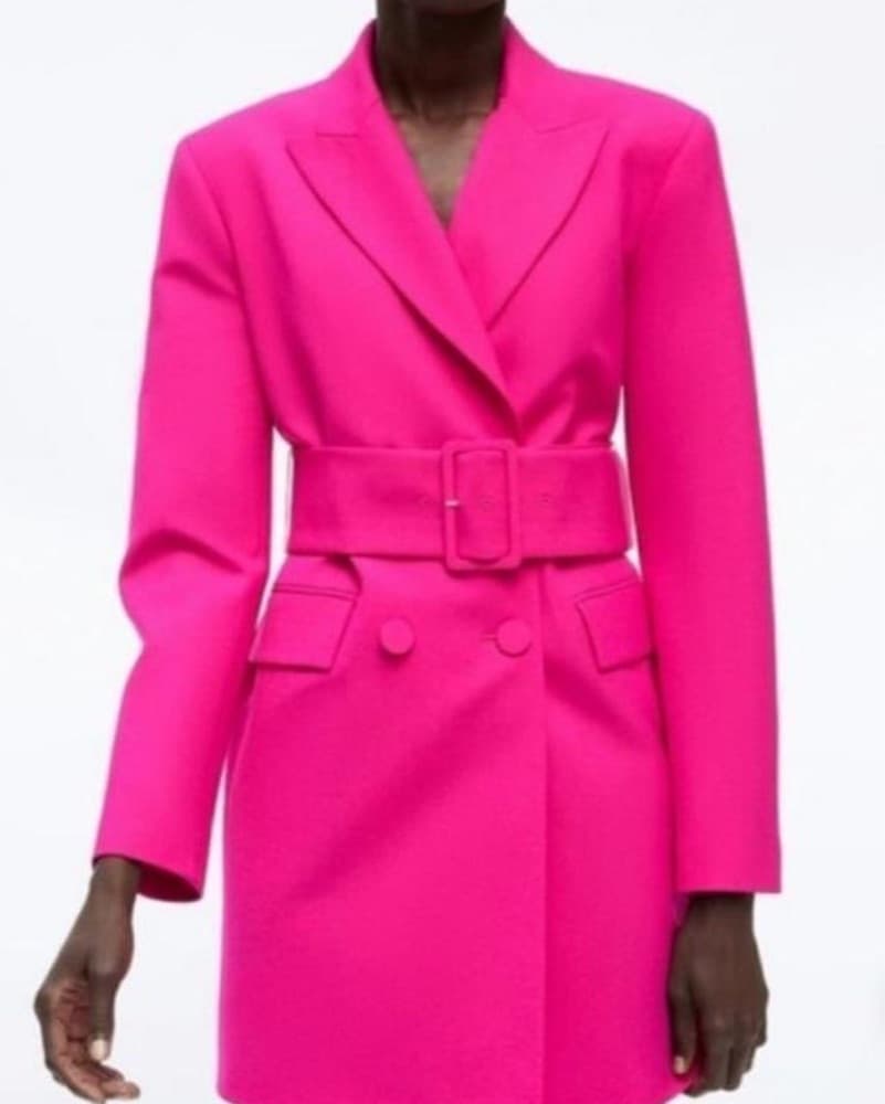 Pink Belted Blazer Mini Dress  - Image 1