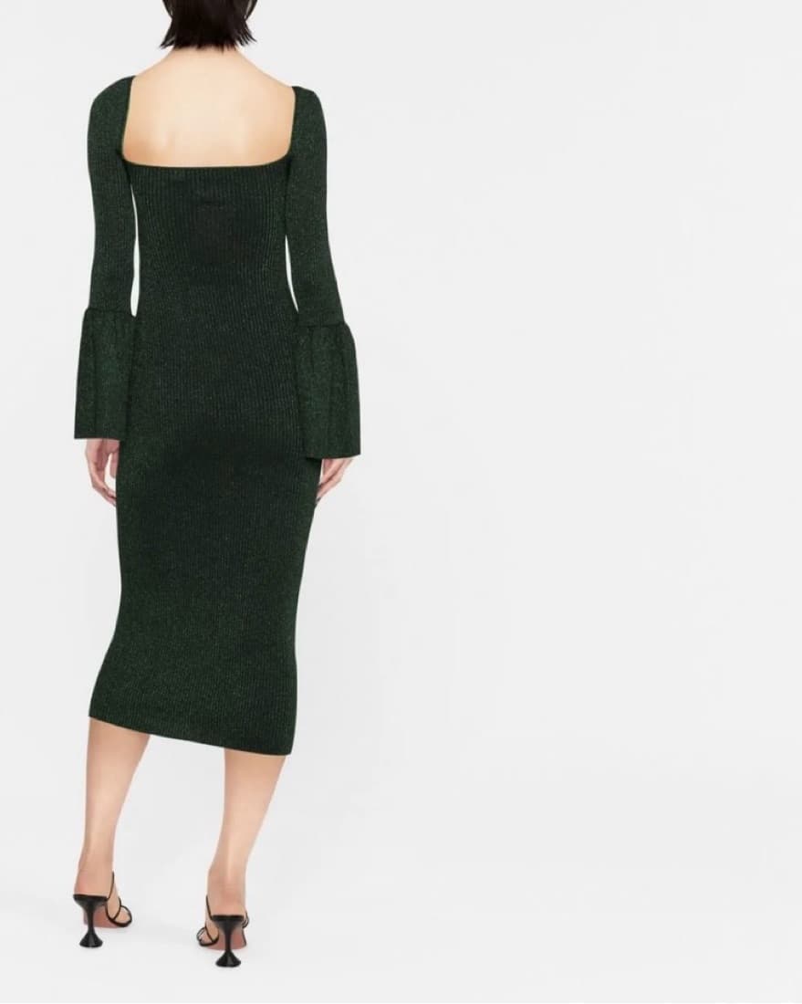 Self Portrait green bodycon midi dress - Image 2