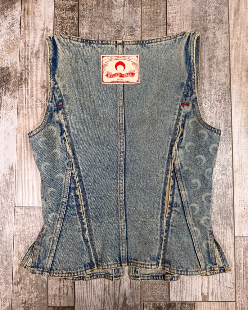 Marine Serre Crescent Moon Denim Top - Image 6