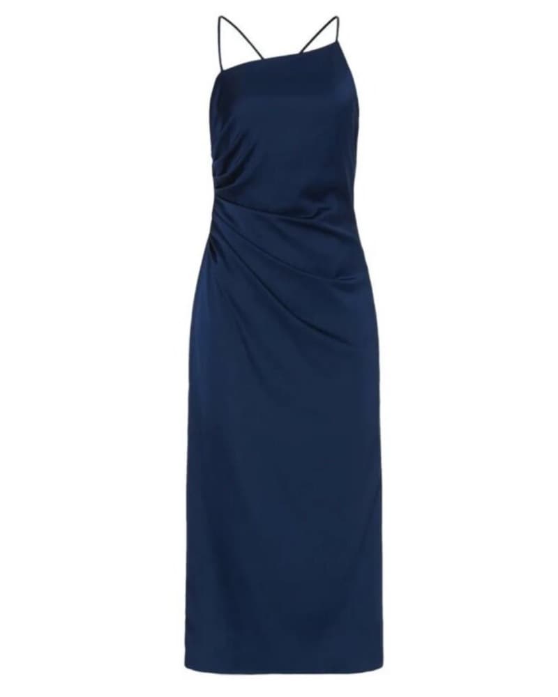 Milly Electra Navy Slip Midi Dress - Image 2