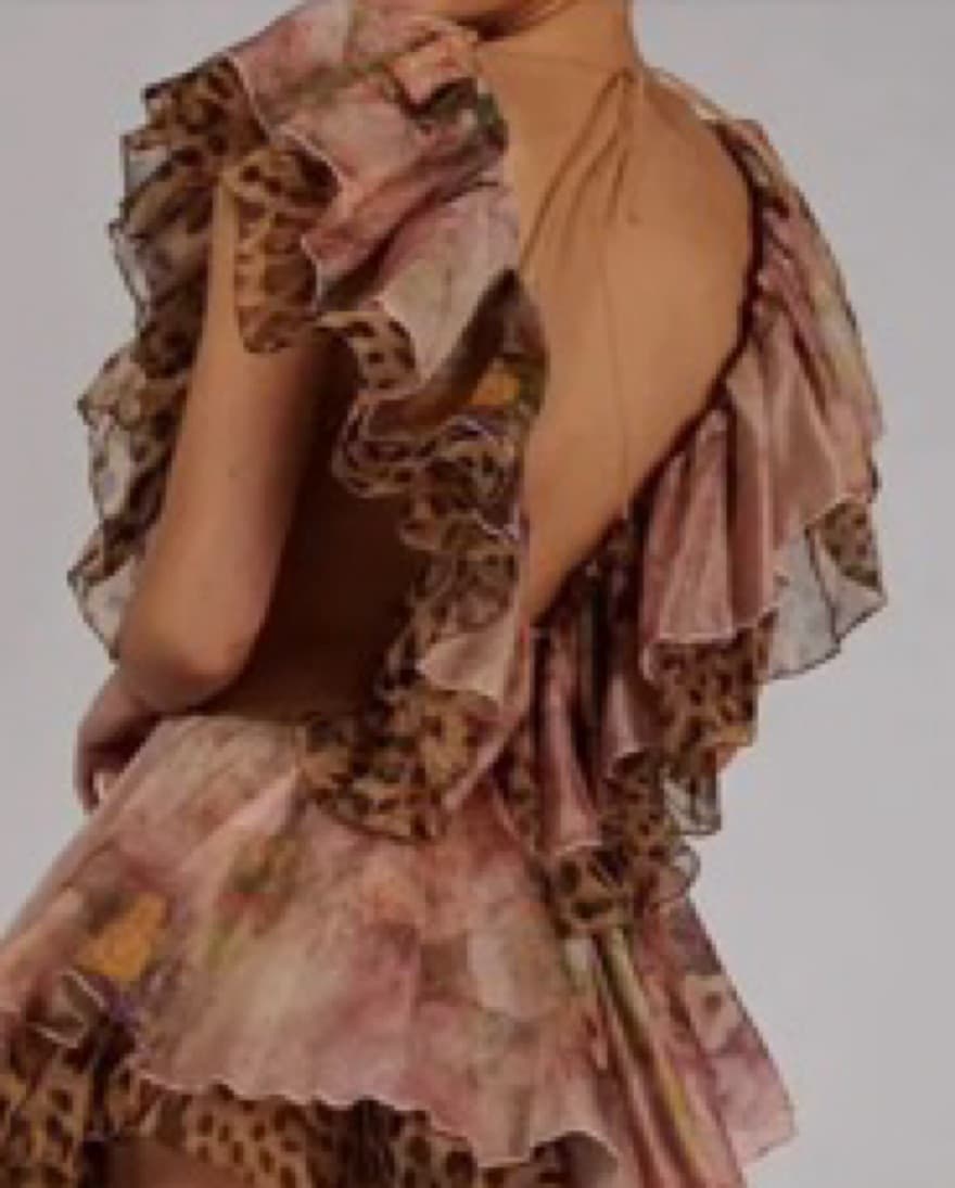 Floral Leopard Ruffled Dress - Image 2