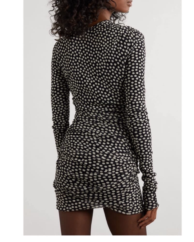 Saint Laurent Polka Dot Mini Dress - Image 3