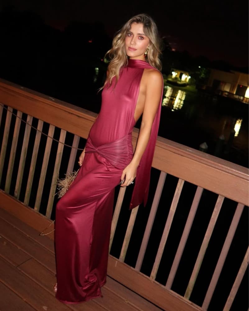 Burgandy/Red Dress Camila Sarmiento  - Image 1